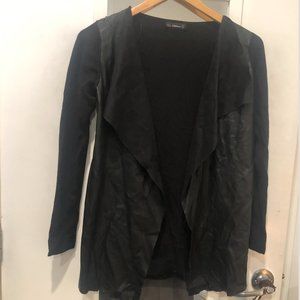 Zara Leather and Cotton Cardigan